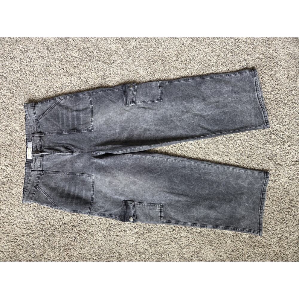 Celebrity Pink Ace Wide Leg Cargo Jeans Acid Wash Grey Plus Size 18 Women's - Picture 2 of 6